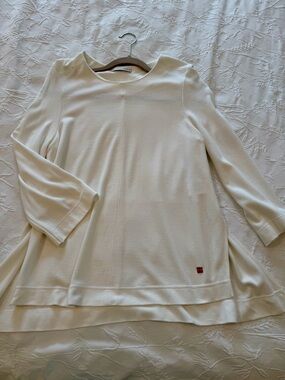 Relaxed Cream A-Line Tunic Top